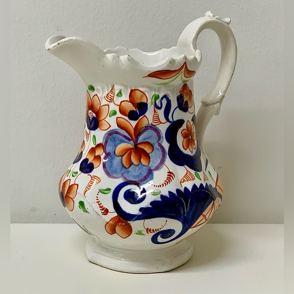 19th Century Antique Gaudy Welsh Eryri Pattern Soft Paste Jug Handled Pitcher - Picture 7 of 16